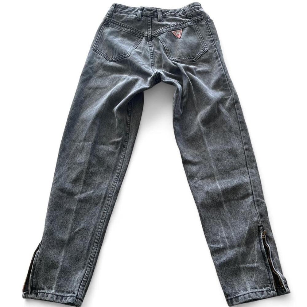 Vintage Georges Marciano for Guess USA Black Acid Wash Zip Ankle Jeans 29
